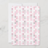 ピンクモダンとグレーの四角のパ市松模様にターン (裏面)