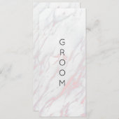 ピンクモダンとグレーの大理石の予約チェア記号 メニュー (正面/裏面)