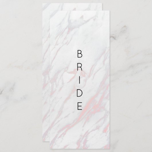 ピンクモダンとグレーの大理石の予約チェア記号 メニュー (正面/裏面)