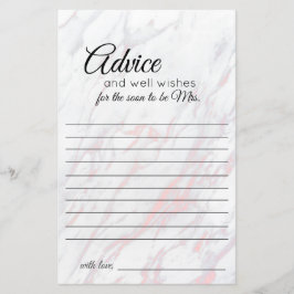 ピンクモダンとグレーの大理石アドバイスカード