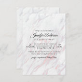 ピンクモダンとグレーの大理石シャワー招待状 (正面/裏面)