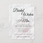 ピンクモダンとグレーの大理石シャワー招待状 (正面/裏面)