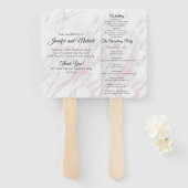 ピンクモダンとグレーの大理石プログラム ハンドファン (正面&裏面)