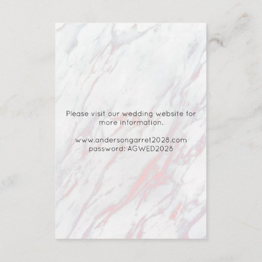 ピンクモダンとグレーの大理石 エンクロージャーカード (裏面)