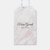 ピンクモダンとグレーの大理石 ギフトタグ (正面)