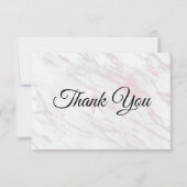 ピンクモダンとグレーの大理石 サンキューカード (正面)
