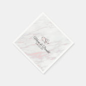 ピンクモダンとグレーの大理石 スタンダードカクテルナプキン (角)