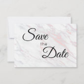 ピンクモダンとグレーの大理石 セーブザデート (正面)