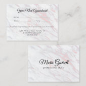 ピンクモダンとグレーの大理石 予約カード (正面/裏面)