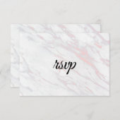 ピンクモダンとグレーの大理石 出欠カード (正面/裏面)