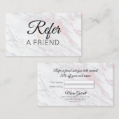 ピンクモダンとグレーの大理石 紹介カード (正面/裏面)