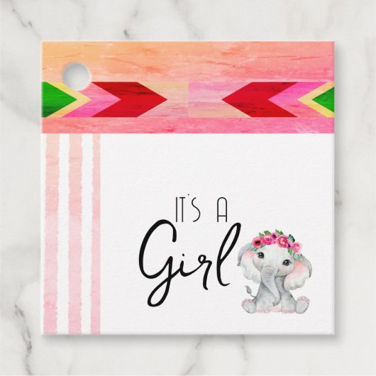 ピンクモダンとグレーエレファントモノグラムカスタム フェイバータグ (正面)