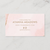 ピンクモダンとタンのロイヤリティカード 名刺 (裏面)