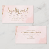 ピンクモダンとタンのロイヤリティカード 名刺 (正面/裏面)