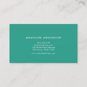 ピンクモダンとティール(緑がかった色)の層状の幾何学的な写真 名刺 (裏面)