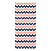 ピンクモダンとネイビーシェブロン結婚のメニュー ラックカード (裏面)