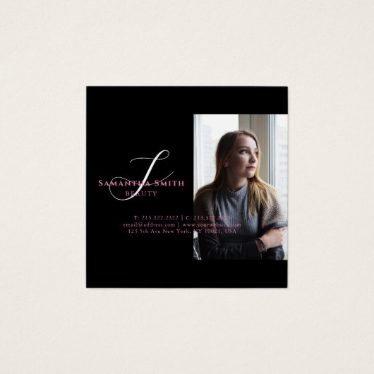 ピンクモダンとバック4枚の写真スクリプトモノグラム (正面)