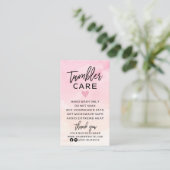 ピンクモダンとピーチのタンブラー気にの指示 名刺 (スタンド正面)