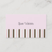 ピンクモダンとブラウンのストライプ 名刺 (裏面)