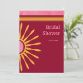 ピンクモダンとブラウンのブライダルシャワーの招待 招待状 (スタンド正面)