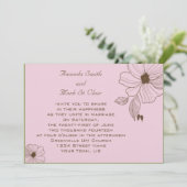 ピンクモダンとブラウン結婚式招待状 招待状 (スタンド正面)