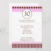 ピンクモダンとブラウン5x7誕生日招待状 招待状 (正面/裏面)