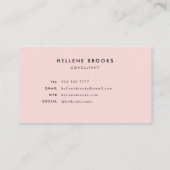 ピンクモダンとブラックのイニシャル名モノグラム 名刺 (裏面)