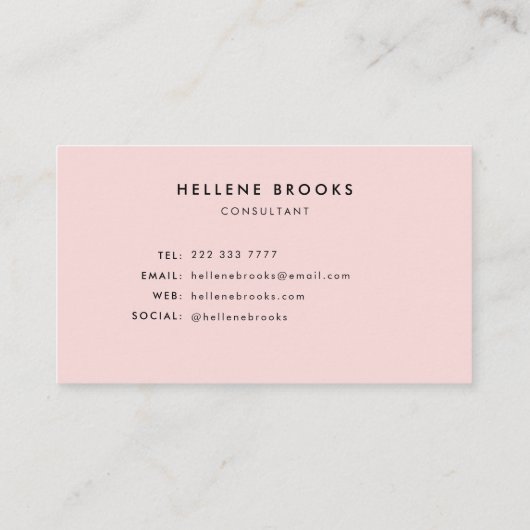 ピンクモダンとブラックのイニシャル名モノグラム 名刺 (裏面)