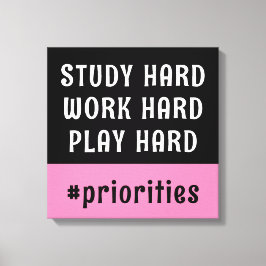 ピンクモダンとブラックのハッシュタグドームルーム キャンバスプリント