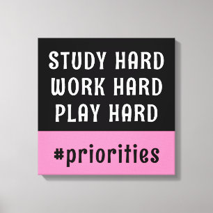 ピンクモダンとブラックのハッシュタグドームルーム キャンバスプリント