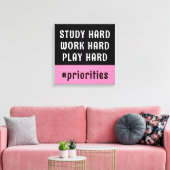 ピンクモダンとブラックのハッシュタグドームルーム キャンバスプリント (インサイチュ (リビング))