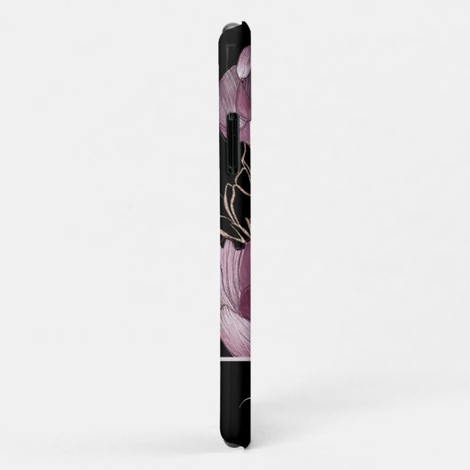 ピンクモダンとブラックのフローラルパタモノグラムのーン Case-Mate iPhoneケース (裏面/右)