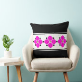 ピンクモダンとブラックのフローラ クッション (椅子)