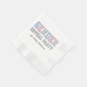 ピンクモダンとブルーのベビー性別パーティー 縁ありカクテルナプキン (角)