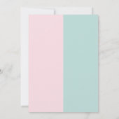 ピンクモダンとブルーの性別がパーティーを明かす 招待状 (裏面)