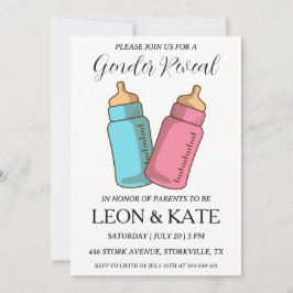 ピンクモダンとブルーの性別が招待状を明かす 招待状