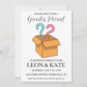 ピンクモダンとブルーの性別が招待状を明かす 招待状 (正面)