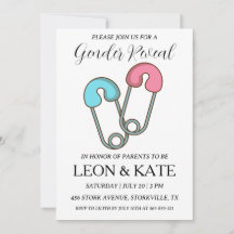 ピンクモダンとブルーの性別が招待状を明かす