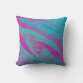 ピンクモダンとブルーの金ゴールドグリッター クッション (正面)