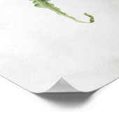 ピンクモダンとホワイトウォーターのカラーフローラ誕生日 ポスター (角)