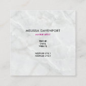 ピンクモダンとホワイトウォーター色のフローラブーケ スクエア名刺 (裏面)