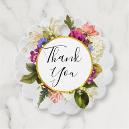 ピンクモダンとホワイトウォーター色のフローラブーケ フェイバータグ