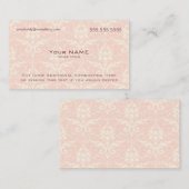 ピンクモダンとホワイトダマスク 名刺 (正面/裏面)