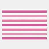 ピンクモダンとホワイトXOXOストライプバレンタインデー ラッピングペーパーシート (正面2)