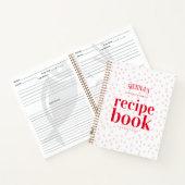 ピンクモダンとレッドスポットブライダルシャワーレシピ本 ノートブック (内部)