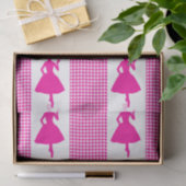 ピンクモダンと千鳥格子のファッション 薄葉紙 (ギフト)