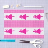 ピンクモダンと千鳥格子のファッション 薄葉紙 (クラフト)