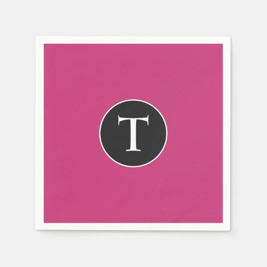 ピンクモダンと白のイタリア スタンダードカクテルナプキン (正面)