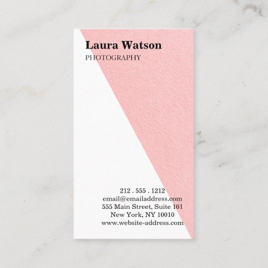 ピンクモダンと白のカスタマイユニークズ 名刺 (裏面)