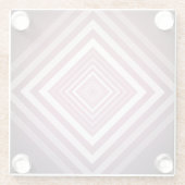 ピンクモダンと白のグラデーション ガラスコースター (裏面)